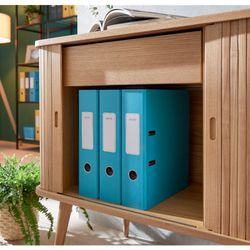 Leitz Cozy lever arch file Lined cardboard. 180º. DIN A4. 80mm blue