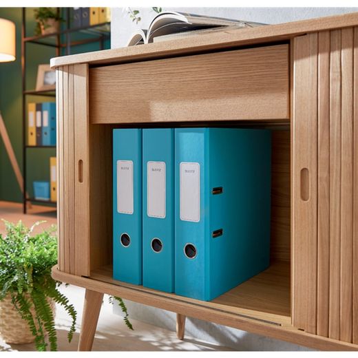 Leitz Cozy lever arch file Lined cardboard. 180º. DIN A4. 80mm blue