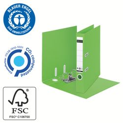 Classeur à levier Leitz en carton 100% recyclé et recyclable. 180º. DIN A4. Dos 50 mm, vert