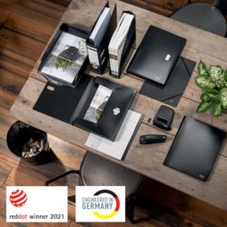 Leitz ordner gemaakt van 100% gerecycled en recyclebaar karton. 180º. DINA4. Rug 80mm. zwart