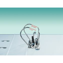 Pilnik Leitz z mechanizmem dźwigniowym. Podszyty plastikiem. 180º. DIN A4. Grzbiet 80mm. żółty