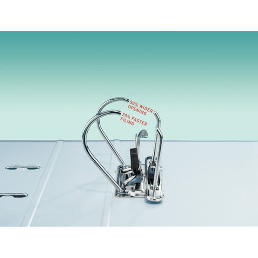 Pilnik Leitz z mechanizmem dźwigniowym. Podszyty plastikiem. 180º. DIN A4. Grzbiet 80mm. żółty