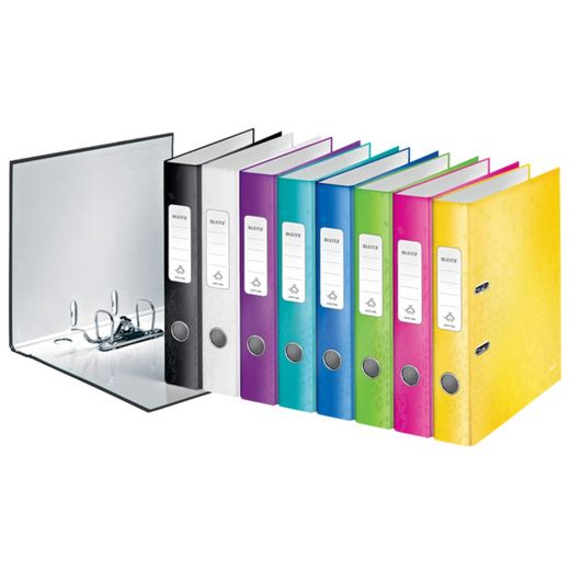 Archivador de palanca Leitz WOW. Cartón forrado. 180º. DIN A4. 50 mm. negro