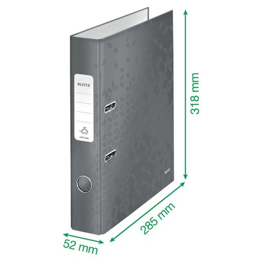 Leitz WOW Aktenordner. Gefütterter Karton. 180º. DIN A4. 50mm Rot