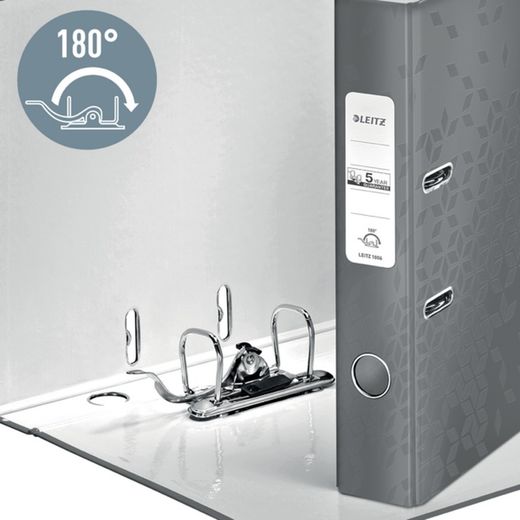 Leitz WOW Aktenordner. Gefütterter Karton. 180º. DIN A4. 50mm Rot