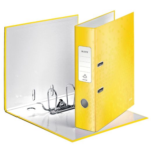 Lima per arco a leva Leitz WOW. Cartone foderato. 180º. DIN A4. 80 mm giallo