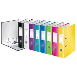 Lima per arco a leva Leitz WOW. Cartone foderato. 180º. DIN A4. 80 mm giallo