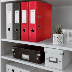 Leitz WOW Aktenordner. Gefütterter Karton. 180º. DIN A4. 80mm Rot
