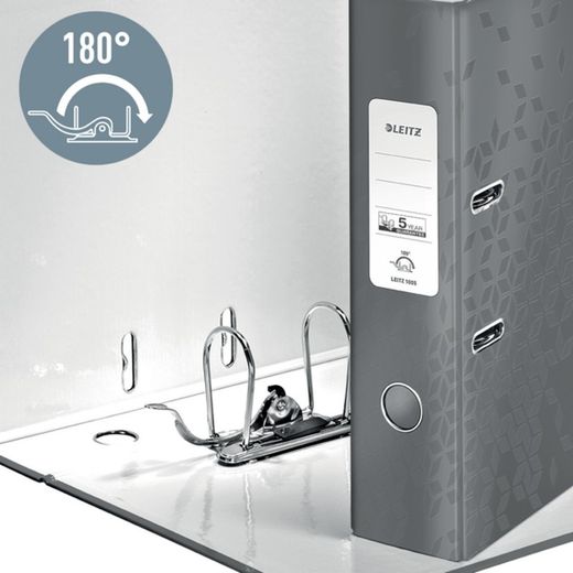 Leitz WOW Aktenordner. Gefütterter Karton. 180º. DIN A4. 80mm Rot