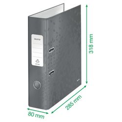 Leitz WOW Aktenordner. Gefütterter Karton. 180º. DIN A4. 80mm Rot