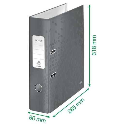 Leitz WOW Aktenordner. Gefütterter Karton. 180º. DIN A4. 80mm Rot