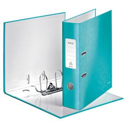 Archivador de palanca Leitz WOW. Cartón forrado. 180º. DIN A4. 80 mm. turquesa