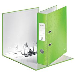 Archivador de palanca Leitz WOW. Cartón forrado. 180º. DIN A4. 80 mm. verde