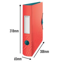 Szafka na dokumenty Leitz Active Urban Chic. Pianka. 180º. DIN A4, grzbiet 65 mm. czerwony