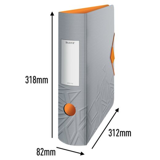 Classeur Leitz Active Urban Chic. Polymousse. 180º. DIN A4, dos 82 mm. Gris