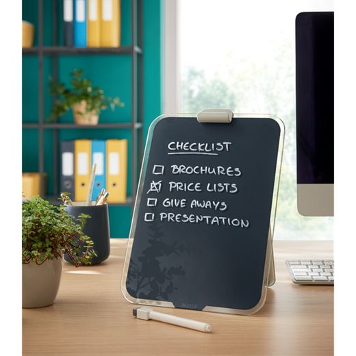 Leitz Cosy Glas-Schreibtisch, grau