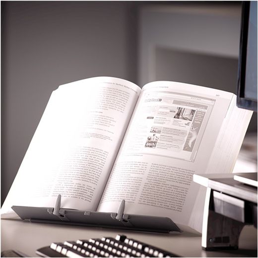 Bogstander Metallic grå