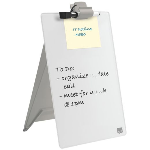 NOBO Whiteboard Rednerpult mit Glasplatte, weiß