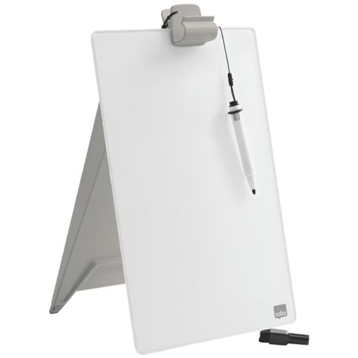 NOBO Whiteboard Rednerpult mit Glasplatte, weiß