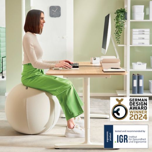 Balón de asiento Active de 75cm antideslizante, gris