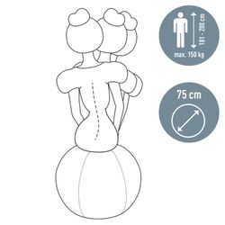 Esfera de assento ativa antiderrapante de 75 cm, cinza