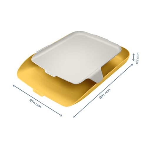 Bandeja de sobremesa c/organizador Cosy, amarillo