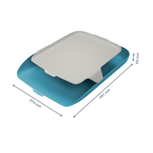 Plateau de bureau avec organiseur Cosy, bleu