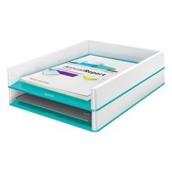 Leitz WOW DUAL tray, turquoise/white