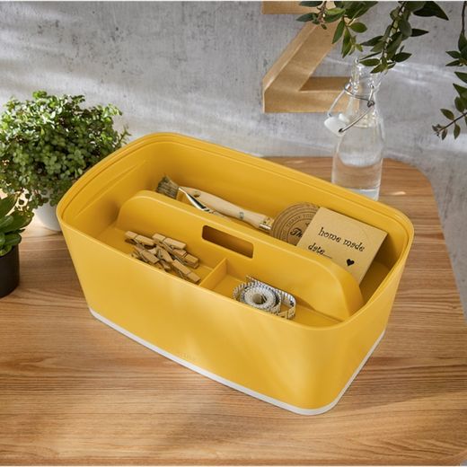 Bandeja organizadora pequeña con asa Leitz MyBox Cosy, amarilla