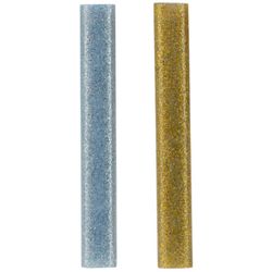 Blister pack of 16 Oval glitter sticks for low temperature gun, assorted (gold, silver)