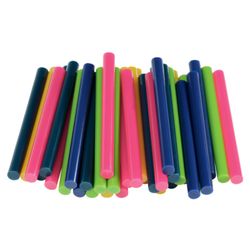 Confezione blister da 36 stick di colla universali D7, assortiti (blu petrolio/giallo/verde/fucsia/blu)