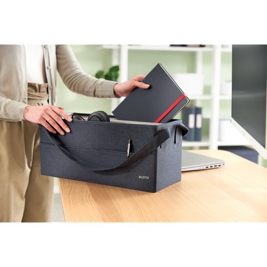 Sac de travail en tissu pour bureau partagé, gris