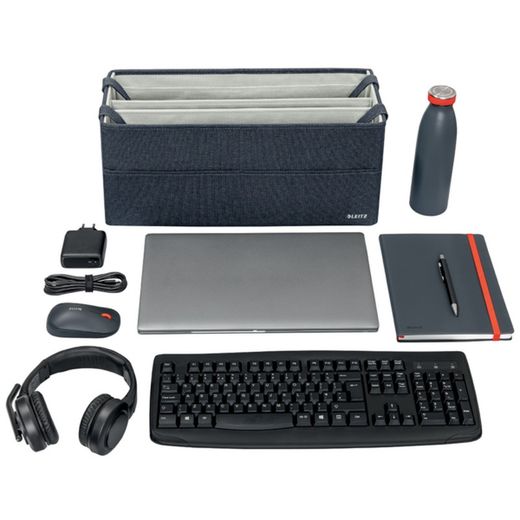 Sac de travail en tissu pour bureau partagé, gris