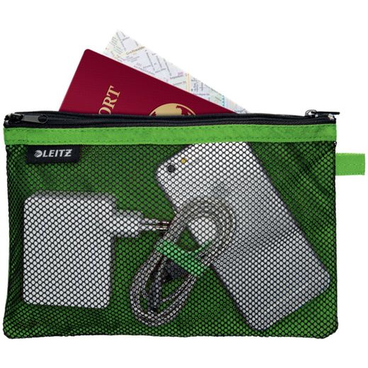 Borsa in nylon 2 reparti WOW verde (23 x 15 cm) L