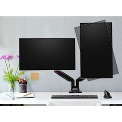 Brazo doble de monitor SmartFit® ajustable en altura con un toque