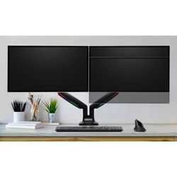 Brazo doble de monitor SmartFit® ajustable en altura con un toque