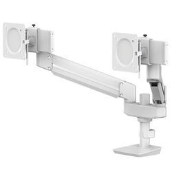 Kompakter Dual Stem™ Monitorarm, Weiß