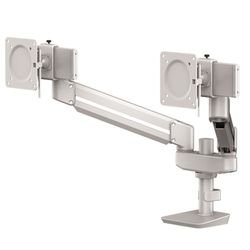 Kompakter Dual Stem™ Monitorarm Silber