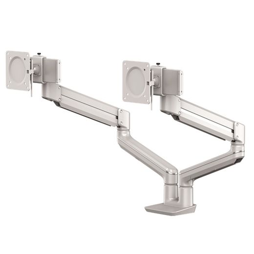 Dual Stem™ Monitorarm Silber