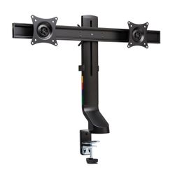 Brazo SmartFit® de ahorro de espacio para dos monitores