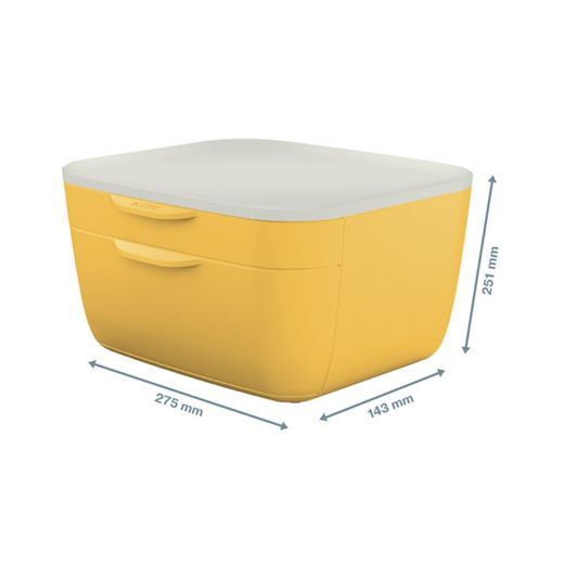 Leitz Cozy 2-Drawer Cabinet, Yellow
