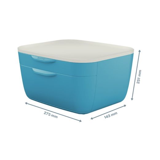 Leitz Cozy 2-Drawer Cabinet, Blue
