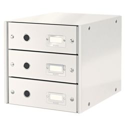 Bucs de 3 cajones Click & Store (290x283x360mm), blanco