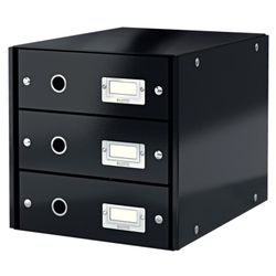Bucs de 3 cajones Click & Store (290x283x360mm), negro