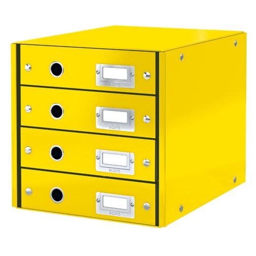 4-drawer cabinets Click & Store (290x283x360mm), yellow