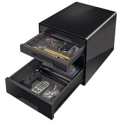 Leitz DUAL Desk Cube 4 drawers (2 large and 2 small), black/anthracite