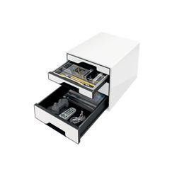 WOW Desk Cube 4 drawers (2 large and 2 small), black/white