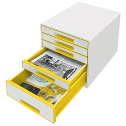 WOW Desk Cube 5 drawers (1 large and 4 small), yellow/white