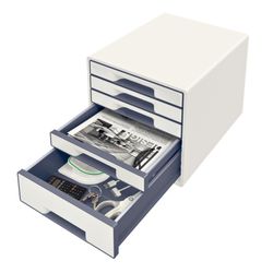 Bucs de cajones WOW Desk Cube 5 cajones (1 grande y 4 pequeños), blanco/gris