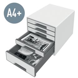 WOW Desk Cube Drawer Bucs 5 gavetas (1 grande e 4 pequenas), vermelho/branco